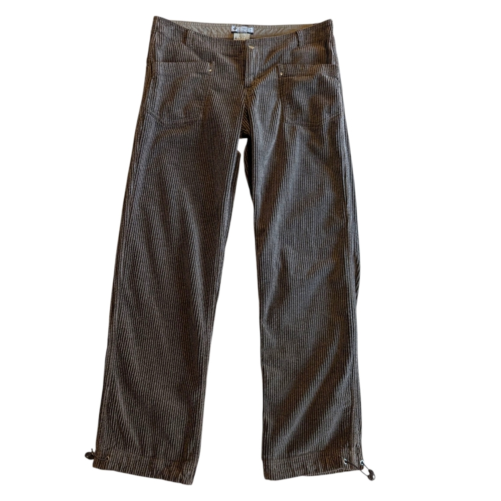 Vintage Y2K Columbia Corduroy Pants | Size 10 | Brown Ribbed Drawstring Hem